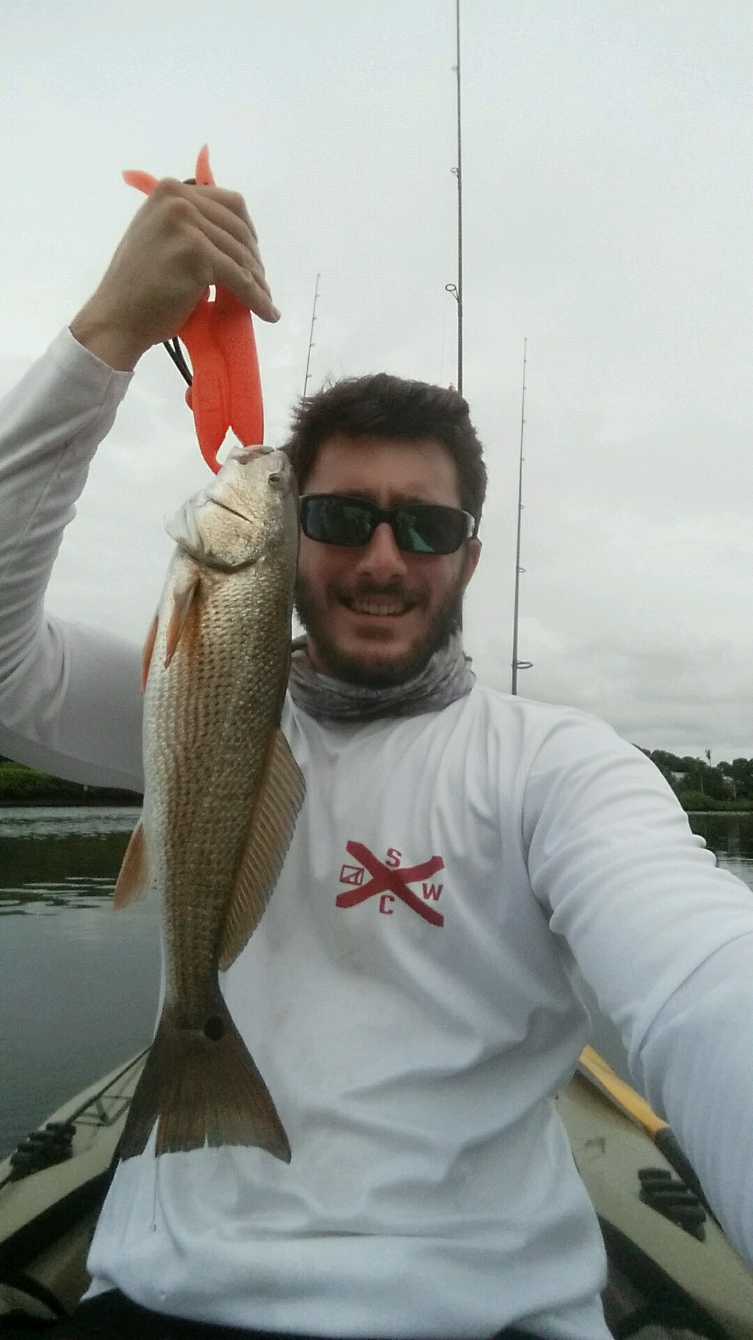 reds in the kayak