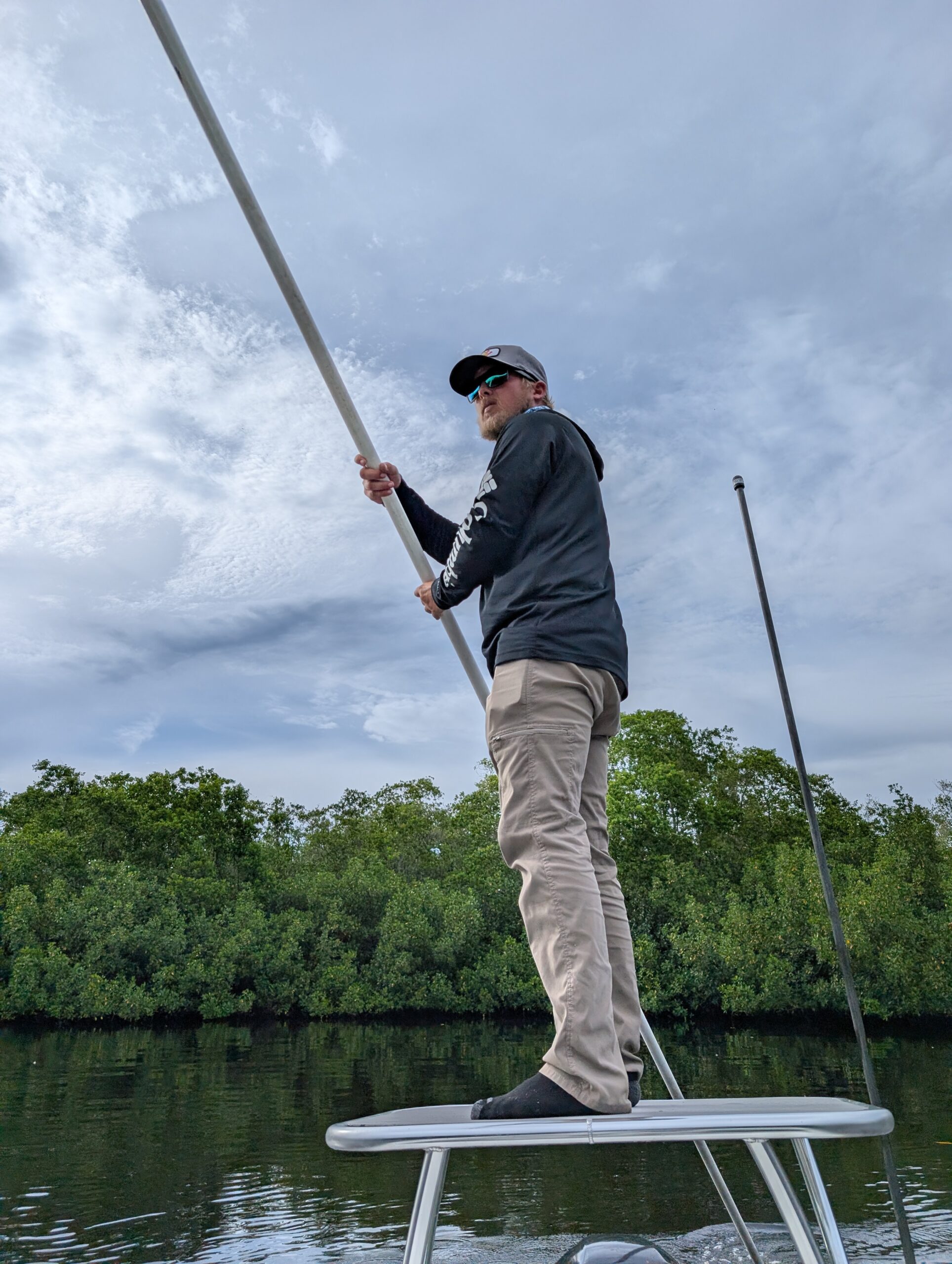 Polling a shoreline in the River of Grass